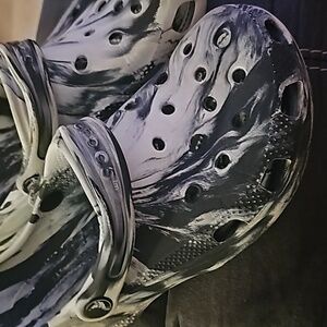 Crocs- unisex gray and white